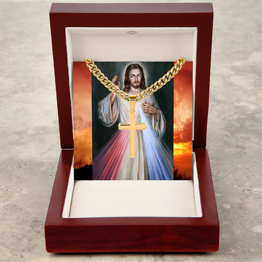 Cuban Link Artisan Cross Necklace