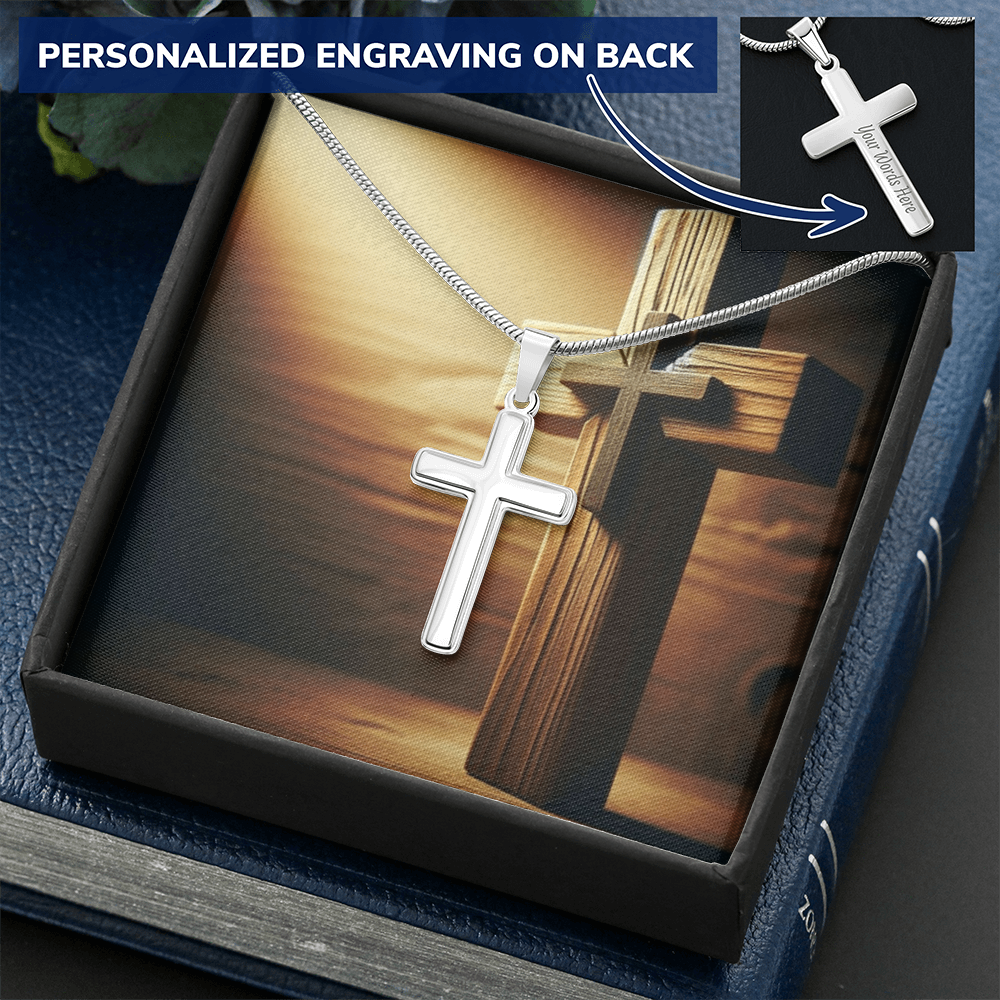 Custom Engraved Personalized Cross Necklace