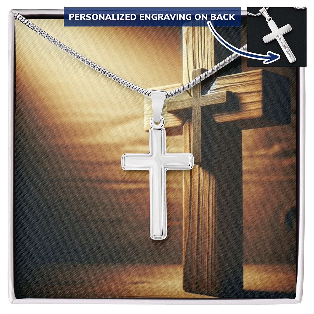 Custom Engraved Personalized Cross Necklace