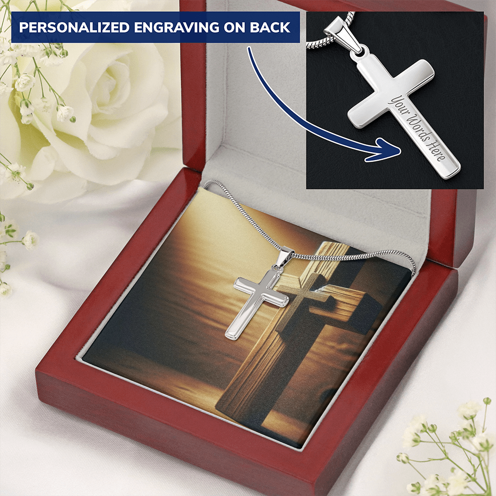Custom Engraved Personalized Cross Necklace