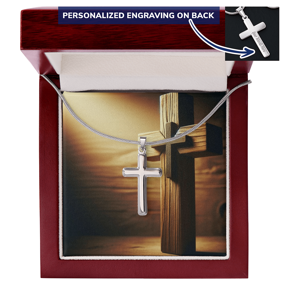 Custom Engraved Personalized Cross Necklace