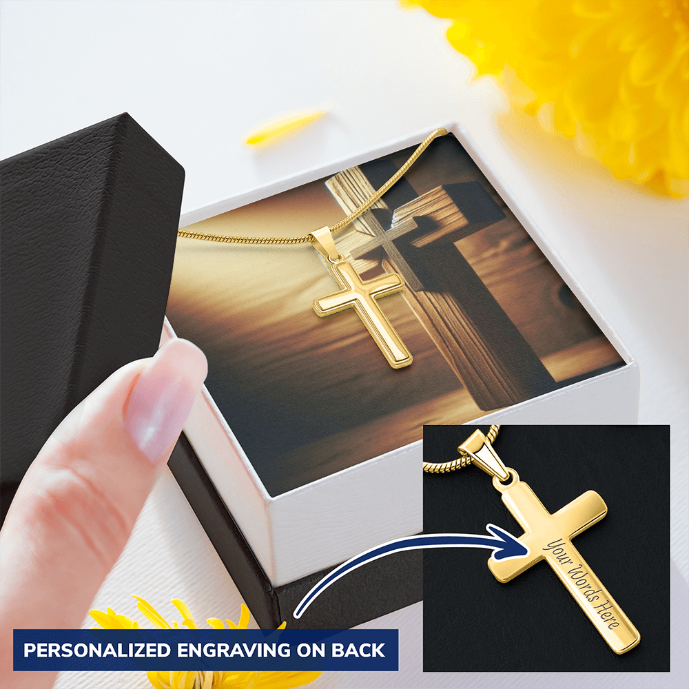 Custom Engraved Personalized Cross Necklace