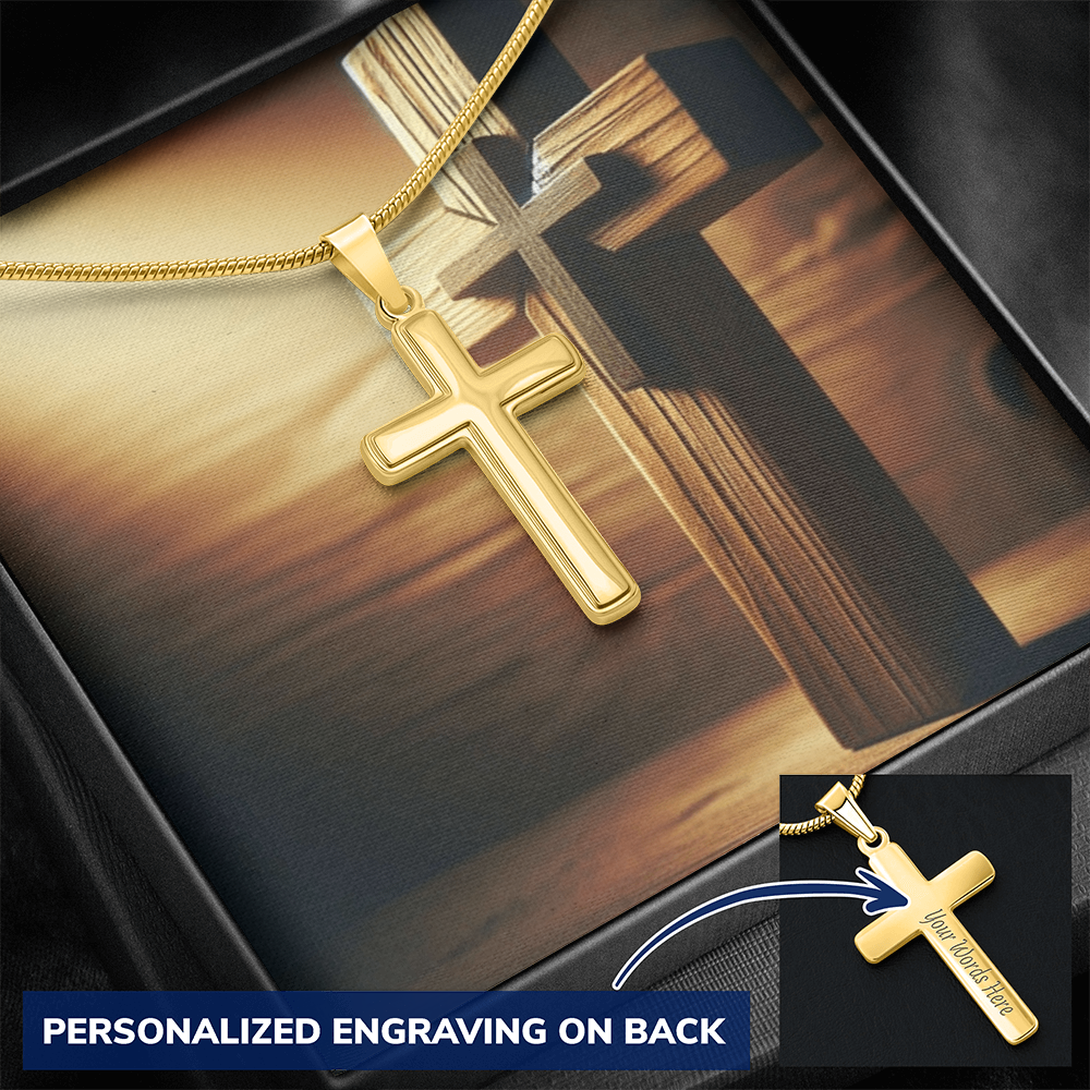 Custom Engraved Personalized Cross Necklace