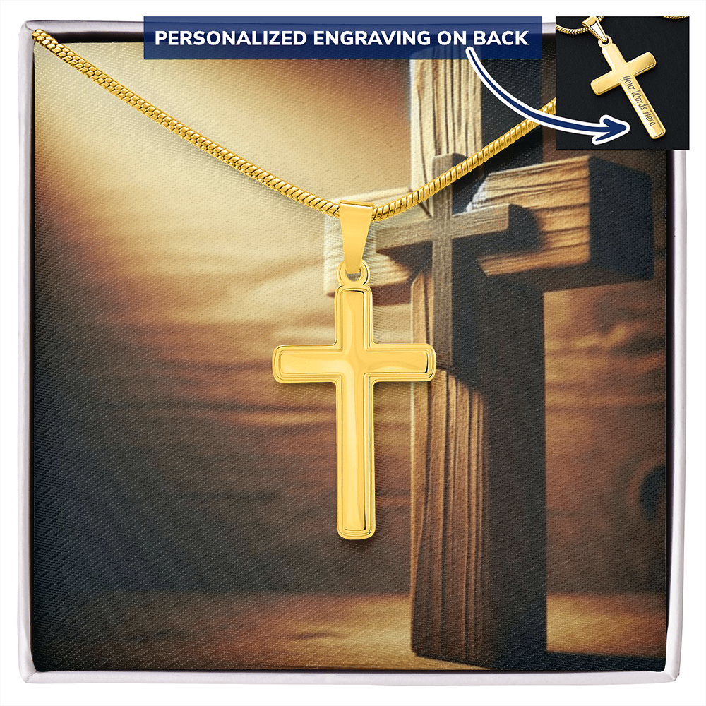 Custom Engraved Personalized Cross Necklace