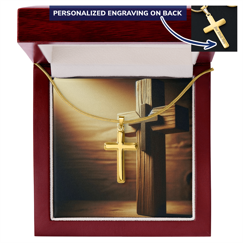Custom Engraved Personalized Cross Necklace