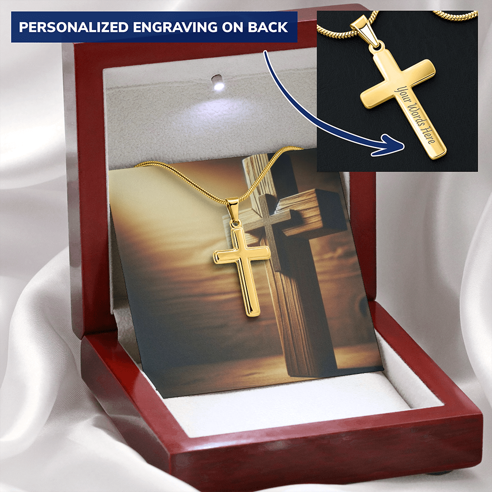Custom Engraved Personalized Cross Necklace