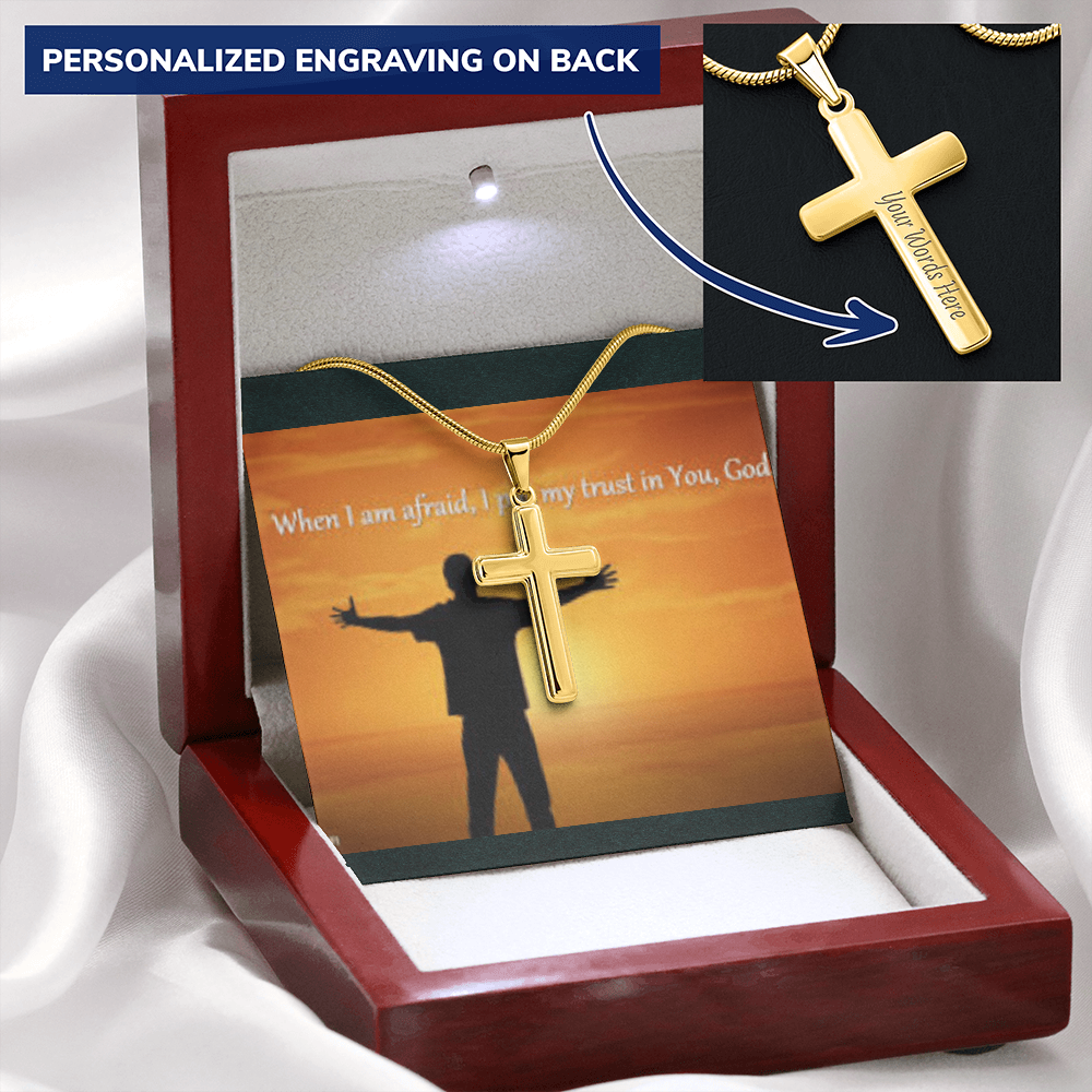 Custom Engraved Cross Necklace